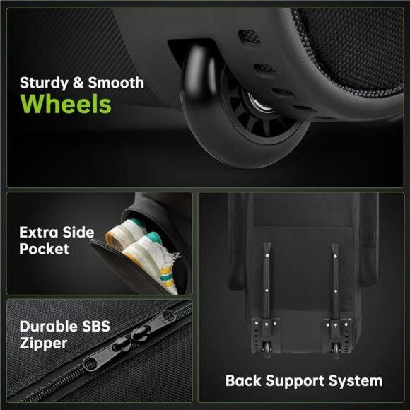 Padded Golf Club Travel Bag with Wheels, Golf Luggage Case Cover for Airlines - Picture 5 of 8